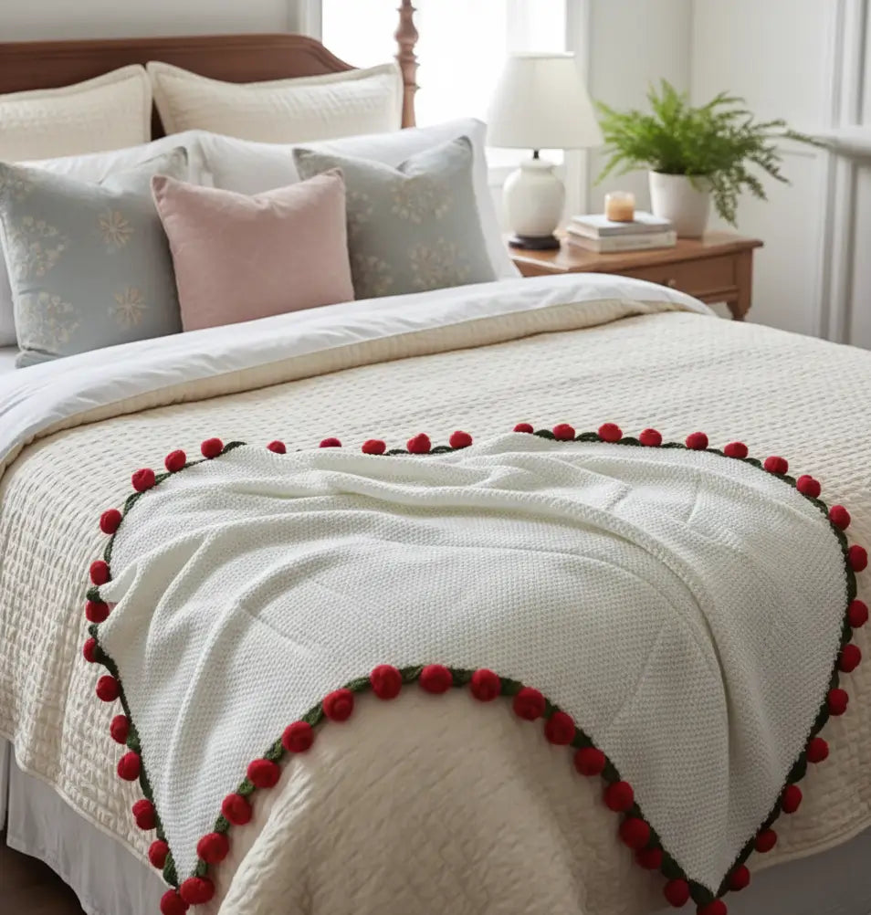 Éclosion amour  – Couverture fleurie au crochet