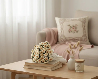 Éclosion amour  – Couverture fleurie au crochet