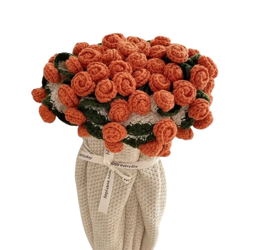 Éclosion corail – Couverture fleurie au crochet