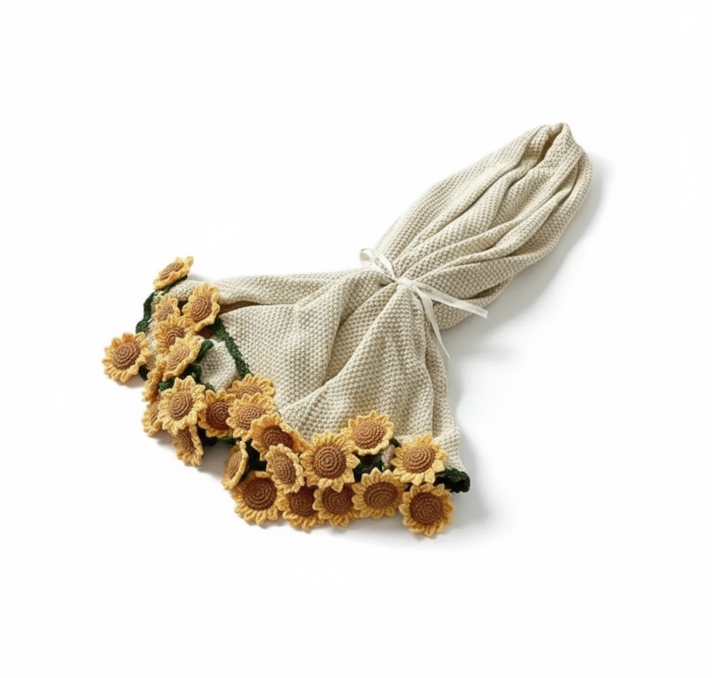 Éclosion améthyste  – Couverture fleurie au crochet