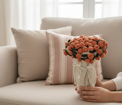 Éclosion amour  – Couverture fleurie au crochet